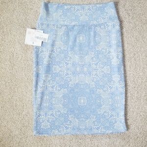 Cassie skirt- light blue and creme